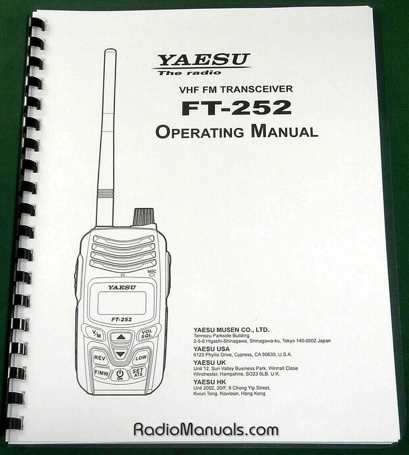 Yaesu FT-252 Operating Manual - Click Image to Close